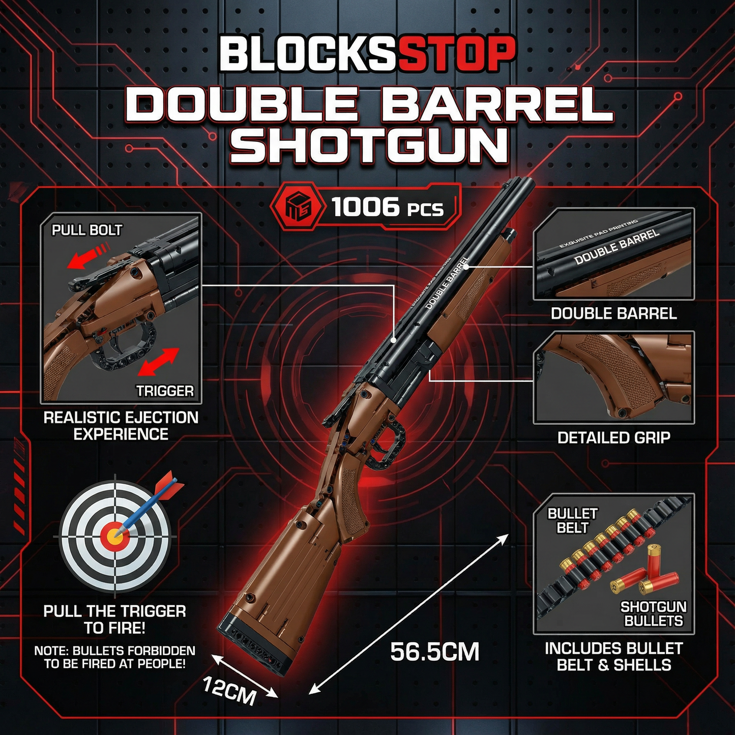 BlocksStop™ Functional Double Barrel 1000+ PCS