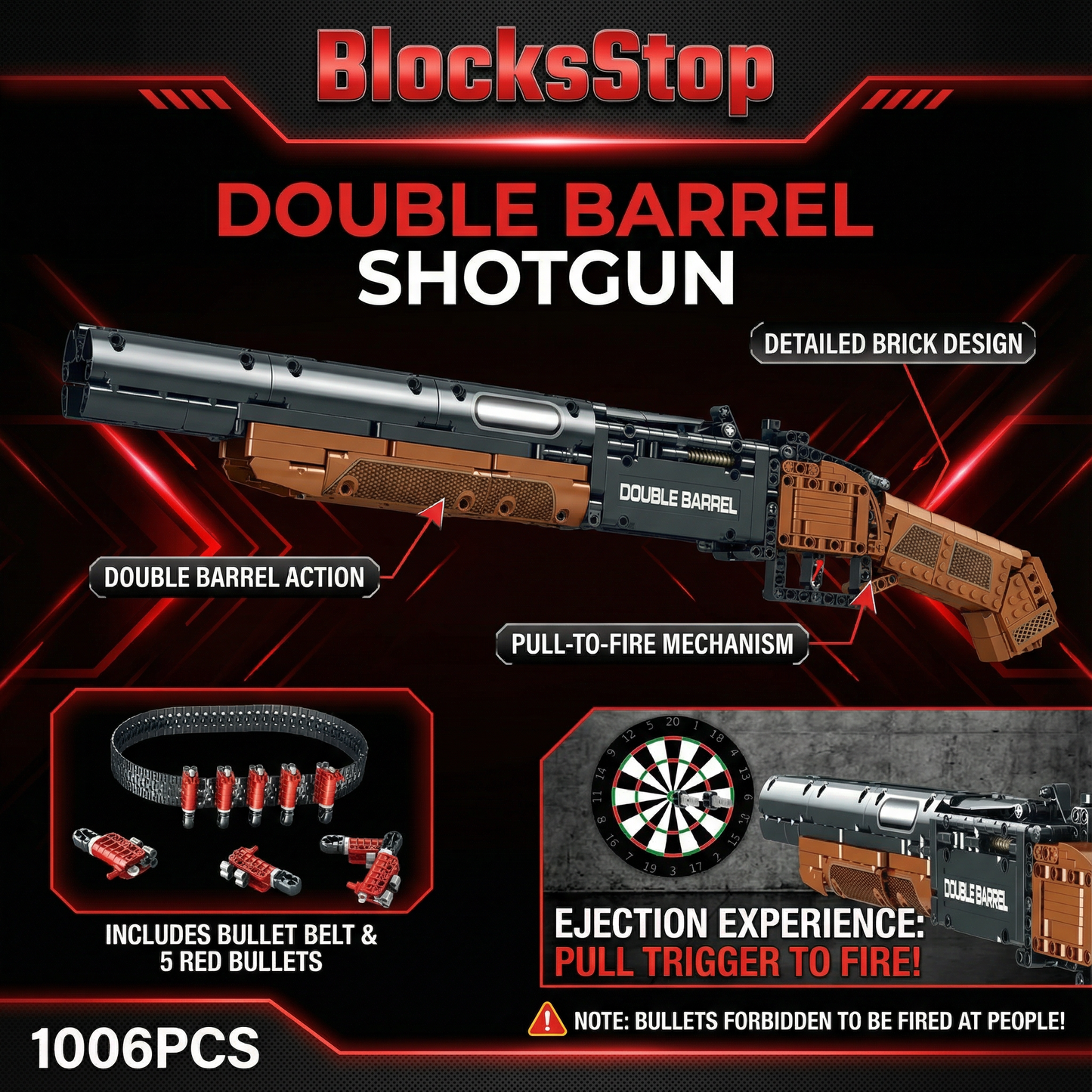 BlocksStop™ Functional Double Barrel 1000+ PCS