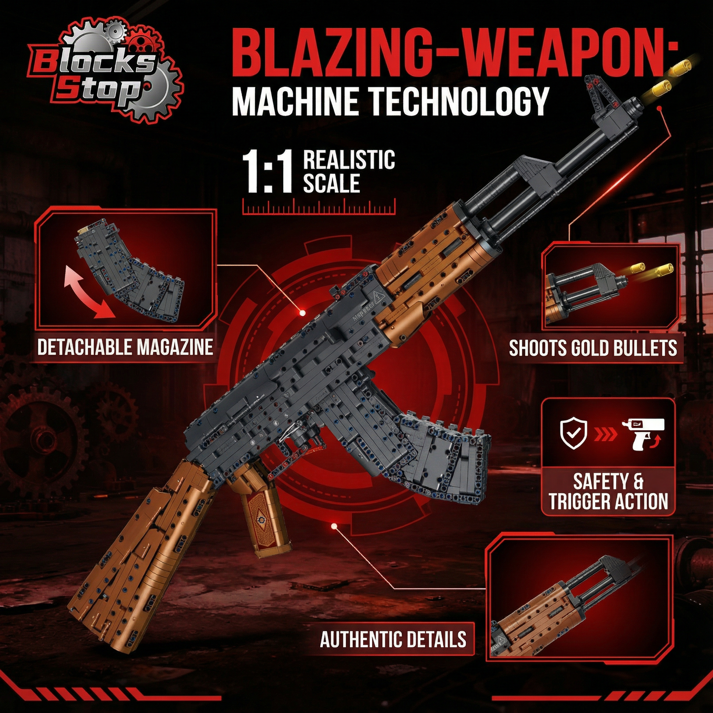 BlocksStop™ Functional AK-47 1200+ PCS