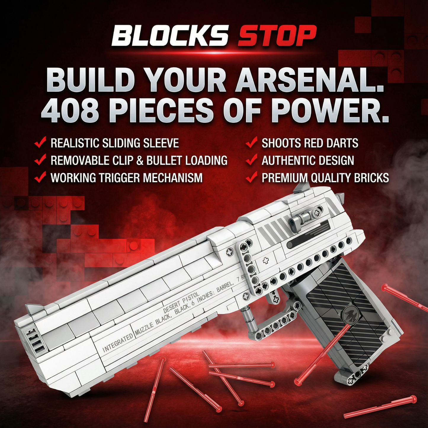BlocksStop™ Functional Desert Eagle 408 PCS
