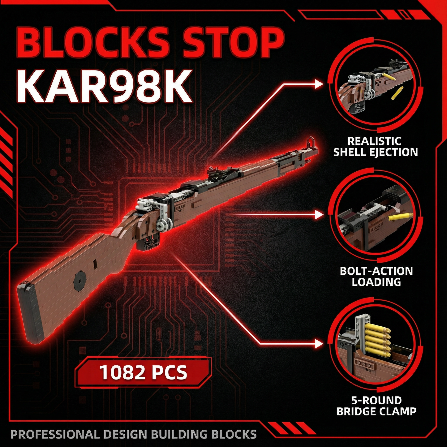 BlocksStop™ Functional Kar98K 1000+ PCS